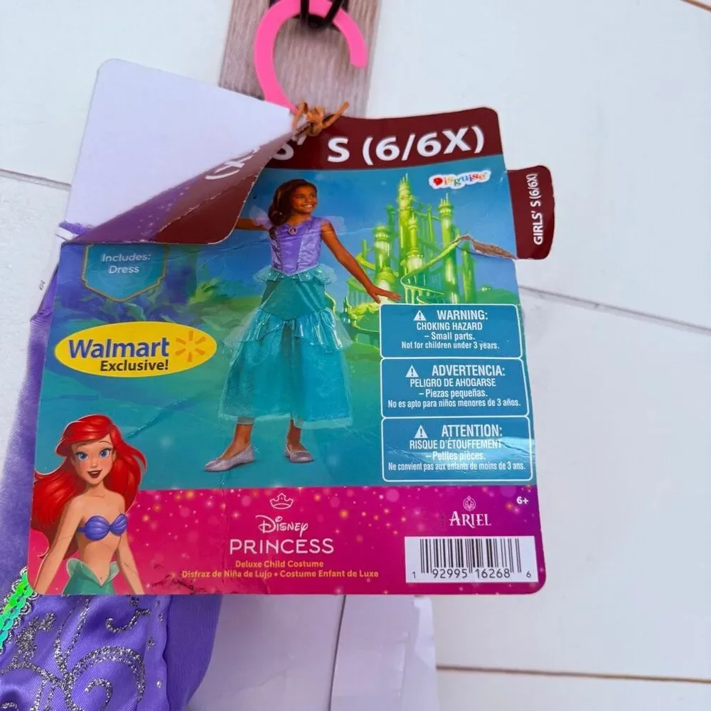 Disney Girls Small The Little Mermaid Halloween costume Dress Up New